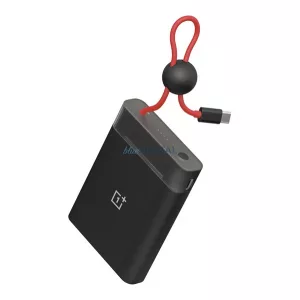 ONEPLUS vésztöltő Type-C aljzat (10000mAh, 22.5W, PD gyorstöltő, LED jelzés + fix Type-C kábel) FEKETE