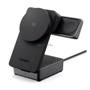 SPIGEN ESSENTIAL EF323MQ asztali töltő 3in1 (25W, gyorstöltő, wireless, MagSafe, Airpods, Apple Watch töltő) FEKETE Apple iPhone 12, iPhone 12 Pro, iPhone 12 Pro Max