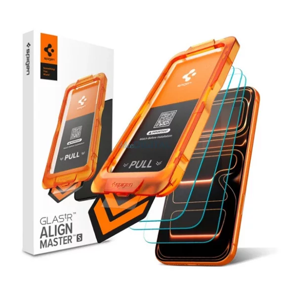 SPIGEN GLASS TR ALIGNMASTER S képernyővédő üveg 3db (2.5D, tokbarát, 9H + segédkeret) ÁTLÁTSZÓ Apple iPhone 17 Pro Max