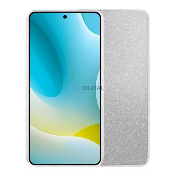 Szilikon telefonvédő (műanyag belső, csillogó hátlap) EZÜST Xiaomi Redmi Note 15 Pro Plus 5G