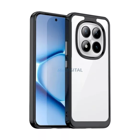 Szilikon telefonvédő (ütésállóság, átlátszó hátlap) FEKETE Xiaomi Redmi Note 15 Pro Plus 5G