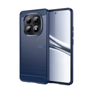 Szilikon telefonvédő (ütésállóság, légpárnás sarok, szálcsiszolt, karbon minta) SÖTÉTKÉK Xiaomi Redmi Note 15 5G