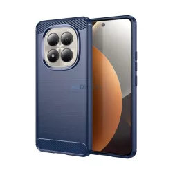   Szilikon telefonvédő (ütésállóság, légpárnás sarok, szálcsiszolt, karbon minta) SÖTÉTKÉK Xiaomi Redmi Note 15 Pro 4G