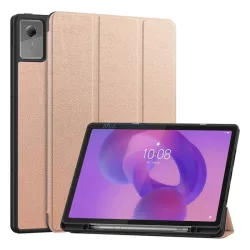   Tok álló, bőr hatású (aktív FLIP, oldalra nyíló, TRIFOLD, asztali tartó, ceruza tartó) ROZÉARANY Lenovo Idea Tab Plus (TB361FU)