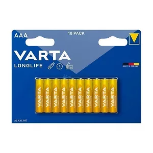 VARTA LONGLIFE tartós elem (AAA, LR03, 1.5V, alkáli) 10db/csomag