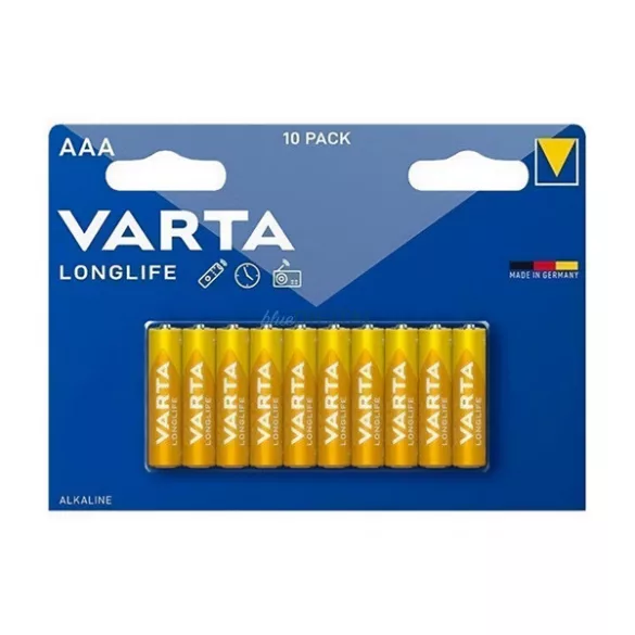 VARTA LONGLIFE tartós elem (AAA, LR03, 1.5V, alkáli) 10db/csomag