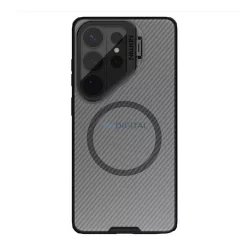  NILLKIN CAMSHIELD PRO MAGNETIC műanyag telefonvédő (ütésállóság, kameravédő, mágneses, csíkos, MagSafe) ÁTLÁTSZÓ/FEKETE Samsung Galaxy S26 Ultra (SM-S948)