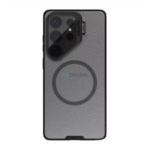 NILLKIN CAMSHIELD PRO MAGNETIC műanyag telefonvédő (ütésállóság, kameravédő, mágneses, csíkos, MagSafe) ÁTLÁTSZÓ/FEKETE Samsung Galaxy S26 Ultra (SM-S948)