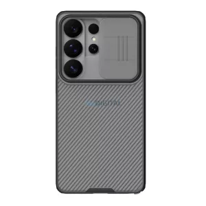 NILLKIN CAMSHIELD PRO szilikon telefonvédő (ütésállóság, kameravédő, csíkos) ÁTLÁTSZÓ/FEKETE Samsung Galaxy S26 Ultra (SM-S948)