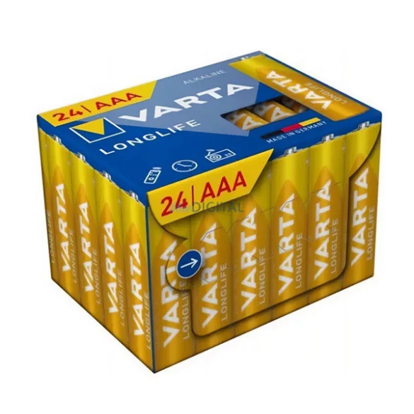 VARTA LONGLIFE POWER CUBE tartós elem (AAA, LR03, 1.5V, alkáli) 24db/csomag
