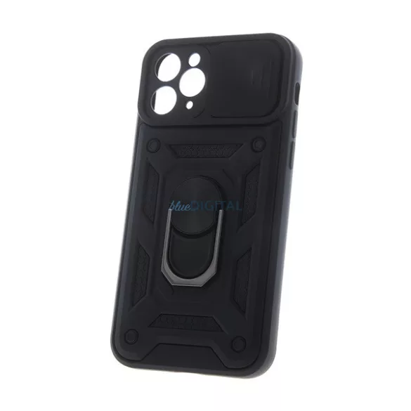 Defender szilikon telefonvédő (ütésállóság, tartógyűrű, kameravédő) FEKETE Honor Magic 8 Pro