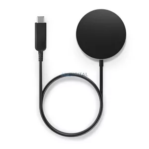 Designed for SAMSUNG töltő (Type-C, 15W, wireless, mágneses, Qi2) FEKETE
