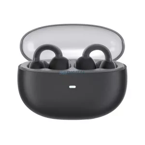 BASEUS AIRGO 1 RING bluetooth fülhallgató SZTEREO (v5.3, TWS, fülre akasztható, mikrofon + töltőtok) FEKETE