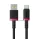 BASEUS DURA adatkábel (USB - Type-C, 60W, gyorstöltő, cipőfűző, 200cm) PIROS/FEKETE