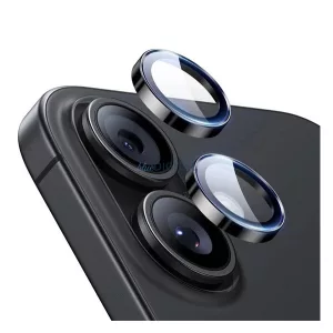 ESR ARMORITE kameravédő üveg 2db (2.5D, 9H, EXTRA erős, csak lencse + segédkeret) FEKETE Apple iPhone 17, iPhone 16 Plus, iPhone 16