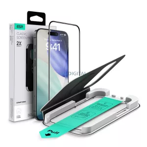 ESR ULTRAFIT képernyővédő üveg (2.5D, 9H + segédkeret) FEKETE Apple iPhone Air
