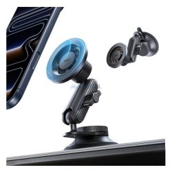   ESR OMNILOCK autós tartó (műszerfalra, szélvédőre, öntapadó, állítható, 360°, mágneses) FEKETE