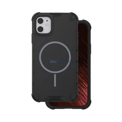   Defender műanyag telefonvédő (ütésállóság, légpárnás sarok, matt, szilikon belső, MagSafe) FEKETE Apple iPhone 11