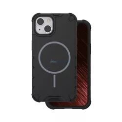   Defender műanyag telefonvédő (ütésállóság, légpárnás sarok, matt, szilikon belső, MagSafe) FEKETE Apple iPhone 13