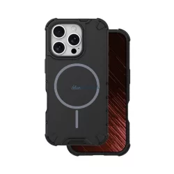   Defender műanyag telefonvédő (ütésállóság, légpárnás sarok, matt, szilikon belső, MagSafe) FEKETE Apple iPhone 16 Pro Max