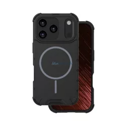   Defender műanyag telefonvédő (ütésállóság, légpárnás sarok, matt, szilikon belső, MagSafe) FEKETE Apple iPhone 17 Pro Max