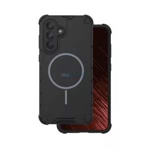 Defender műanyag telefonvédő (ütésállóság, légpárnás sarok, matt, szilikon belső, MagSafe) FEKETE Samsung Galaxy A56 5G (SM-A566)