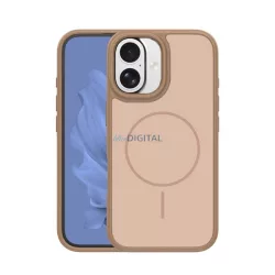   Szilikon telefonvédő (műanyag hátlap, ütésállóság, légpárnás sarok, kameravédő, MagSafe) BARNA Apple iPhone 17