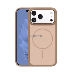   Szilikon telefonvédő (műanyag hátlap, ütésállóság, légpárnás sarok, kameravédő, MagSafe) BARNA Apple iPhone 17 Pro