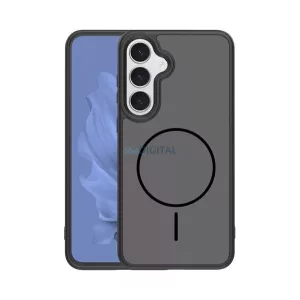 Szilikon telefonvédő (műanyag hátlap, ütésállóság, légpárnás sarok, kameravédő, MagSafe) FEKETE Samsung Galaxy S26 Plus (SM-S947)