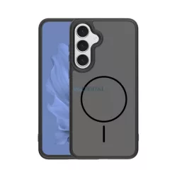   Szilikon telefonvédő (műanyag hátlap, ütésállóság, légpárnás sarok, kameravédő, MagSafe) FEKETE Samsung Galaxy S25 Plus (SM-S936)