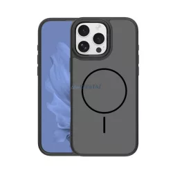   Szilikon telefonvédő (műanyag hátlap, ütésállóság, légpárnás sarok, kameravédő, MagSafe) FEKETE Apple iPhone 16 Pro