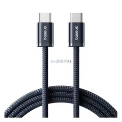   BASEUS DYNAMIC 4 adatkábel (Type-C - Type-C, 100W, PD gyorstöltő, cipőfűző, 200cm) FEKETE