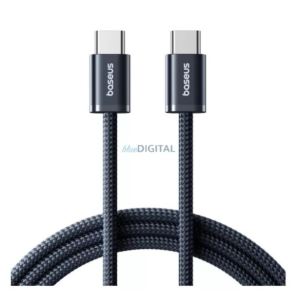 BASEUS DYNAMIC 4 adatkábel (Type-C - Type-C, 100W, PD gyorstöltő, cipőfűző, 200cm) FEKETE