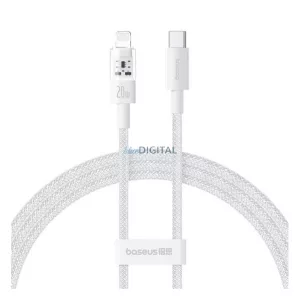 BASEUS GEM adatkábel (USB - lightning, 20W, PD gyorstöltő, cipőfűző, 100cm) FEHÉR Apple IPAD (4th Generation), IPAD Air 2, IPAD Pro 9.7