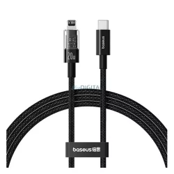   BASEUS GEM adatkábel (USB - lightning, 20W, PD gyorstöltő, cipőfűző, 100cm) FEKETE Apple IPAD (4th Generation), IPAD Air 2, IPAD Pro 9.7