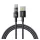 BASEUS DISPLAY II adatkábel (USB - Type-C, 100W, gyorstöltő, cipőfűző, LED kijelző, 100cm) FEKETE