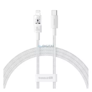 BASEUS GEM adatkábel (USB - lightning, 20W, PD gyorstöltő, cipőfűző, 200cm) FEHÉR Apple IPAD (4th Generation), IPAD Air 2, IPAD Pro 9.7