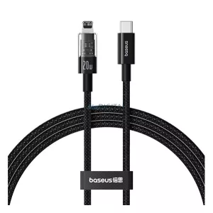BASEUS GEM adatkábel (USB - lightning, 20W, PD gyorstöltő, cipőfűző, 200cm) FEKETE Apple IPAD (4th Generation), IPAD Air 2, IPAD Pro 9.7