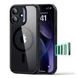   ESR CLASSIC HYBRID szilikon telefonvédő (ütésállóság, légpárnás sarok, MagSafe) ÁTLÁTSZÓ/FEKETE Apple iPhone 17