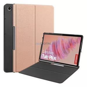 Tok álló, bőr hatású (FLIP, oldalra nyíló) ROZÉARANY Lenovo Tab Plus (TB351FU)