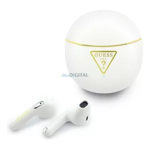 GUESS GOLD LINE TRIANGLE bluetooth fülhallgató SZTEREO (v6.0, TWS, mikrofon, IPX5 vízálló + töltőtok) FEHÉR