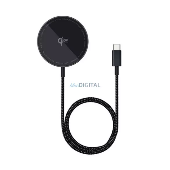 BASEUS SIMPLE MINI4 asztali töltő (15W, wireless, gyorstöltő, mágneses, Qi2) FEKETE