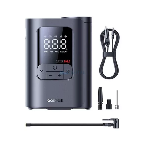 BASEUS GOTRIP VA1 SUPER MINI légkompresszor (Type-C, 110W, LCD kijelző) FEKETE