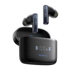 BASEUS BOWIE E30 bluetooth fülhallgató SZTEREO (v5.3, TWS, mikrofon, zajszűrő, IPX5, LED kijelző + töltőtok) FEKETE