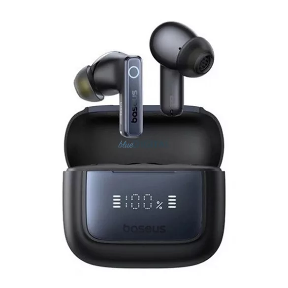 BASEUS BOWIE 35 bluetooth fülhallgató SZTEREO (v5.3, TWS, mikrofon, aktív zajszűrő, IPX5, LED kijelző + töltőtok) FEKETE