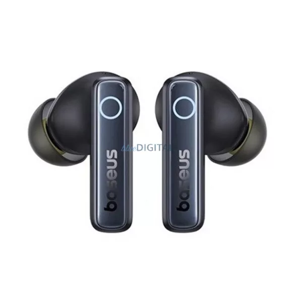 BASEUS BOWIE 35 bluetooth fülhallgató SZTEREO (v5.3, TWS, mikrofon, aktív zajszűrő, IPX5, LED kijelző + töltőtok) FEKETE