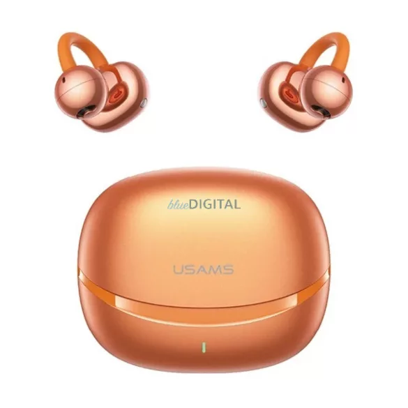 USAMS R3 ECHO bluetooth fülhallgató SZTEREO (v6.0, TWS, fülre akasztható, zajszűrő, mikrofon + töltőtok) NARANCSSÁRGA