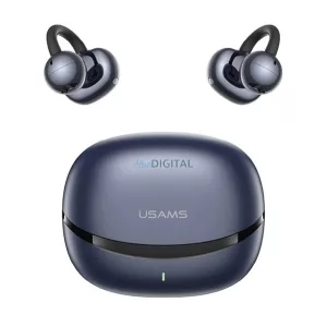USAMS R3 ECHO bluetooth fülhallgató SZTEREO (v6.0, TWS, fülre akasztható, zajszűrő, mikrofon + töltőtok) SÖTÉTKÉK
