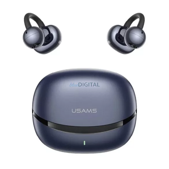 USAMS R3 ECHO bluetooth fülhallgató SZTEREO (v6.0, TWS, fülre akasztható, zajszűrő, mikrofon + töltőtok) SÖTÉTKÉK