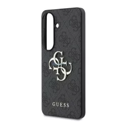   GUESS 4G BIG METAL LOGO műanyag telefonvédő (ütésállóság, bőr hatású hátlap) FEKETE Samsung Galaxy S26 (SM-S942)